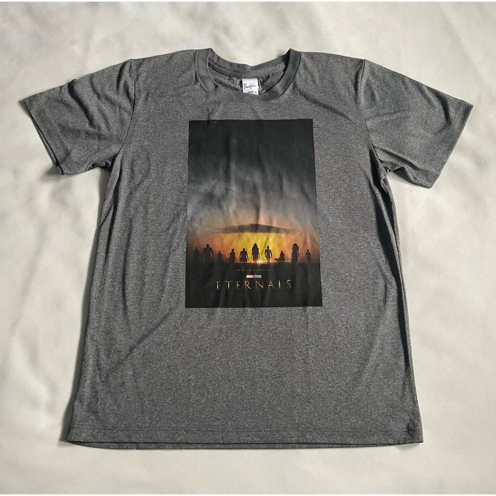 Marvel Eternas  Youth Boys  Movie Póster T-chirt Gray Size L‎